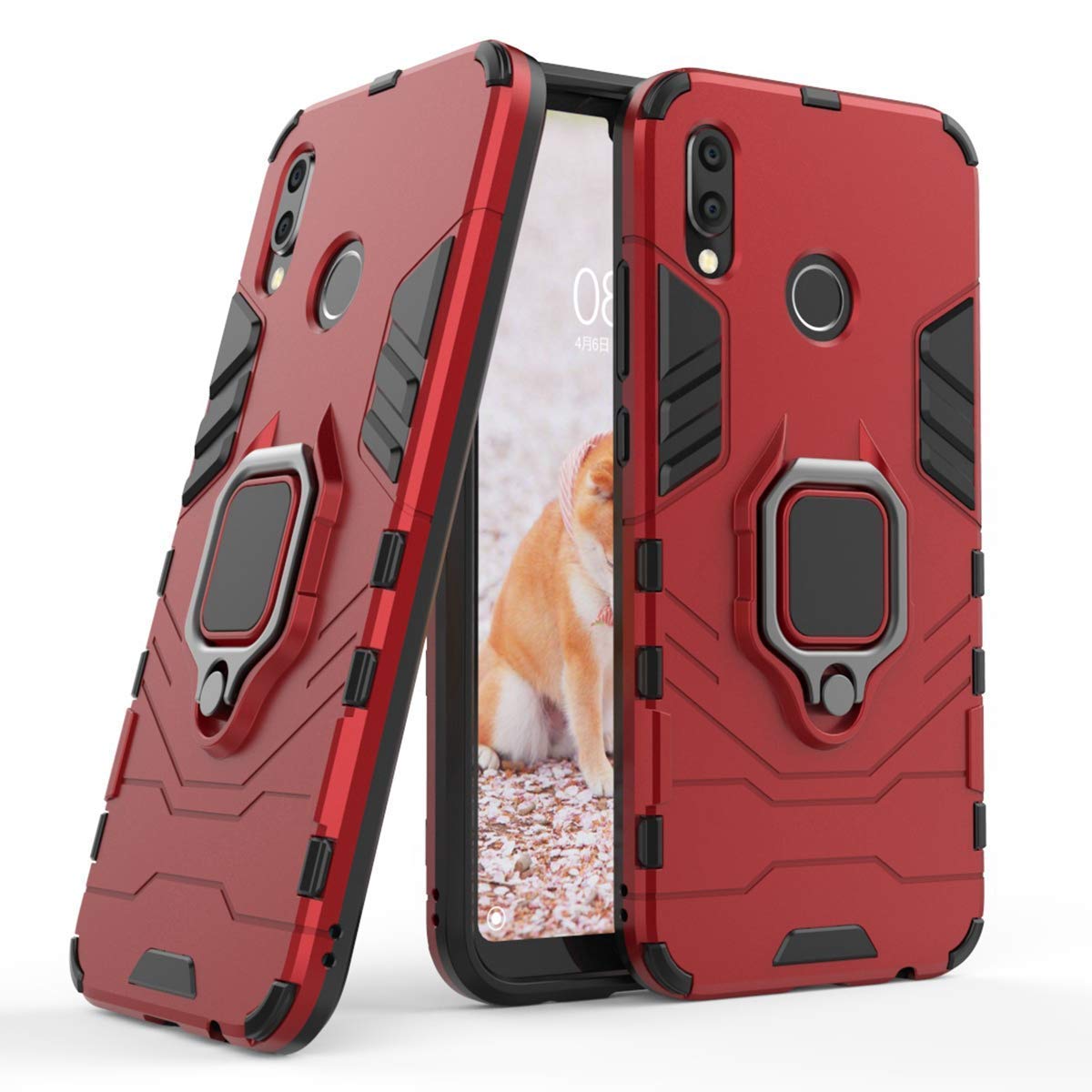 Compatible with Huawei P20 Lite Case, Metal Ring Grip Kickstand